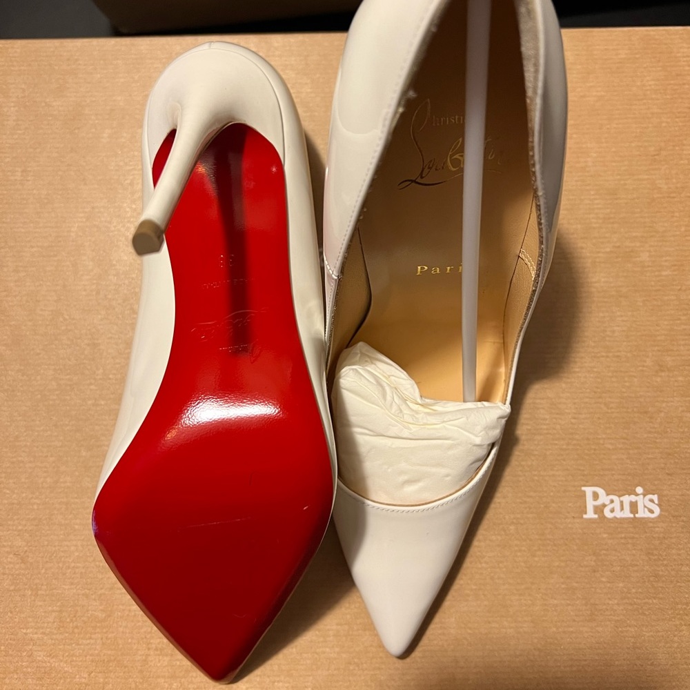Christian Louboutin So Kate 120 Patent Bianco